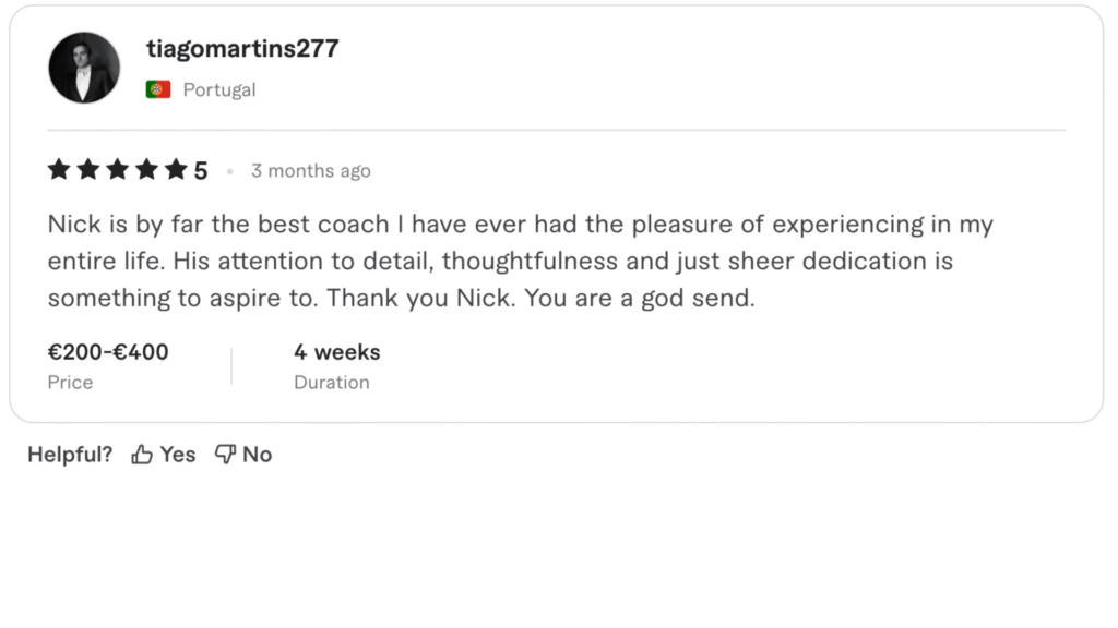a successful client's testimonial after coaching transformation to quit porn nofap