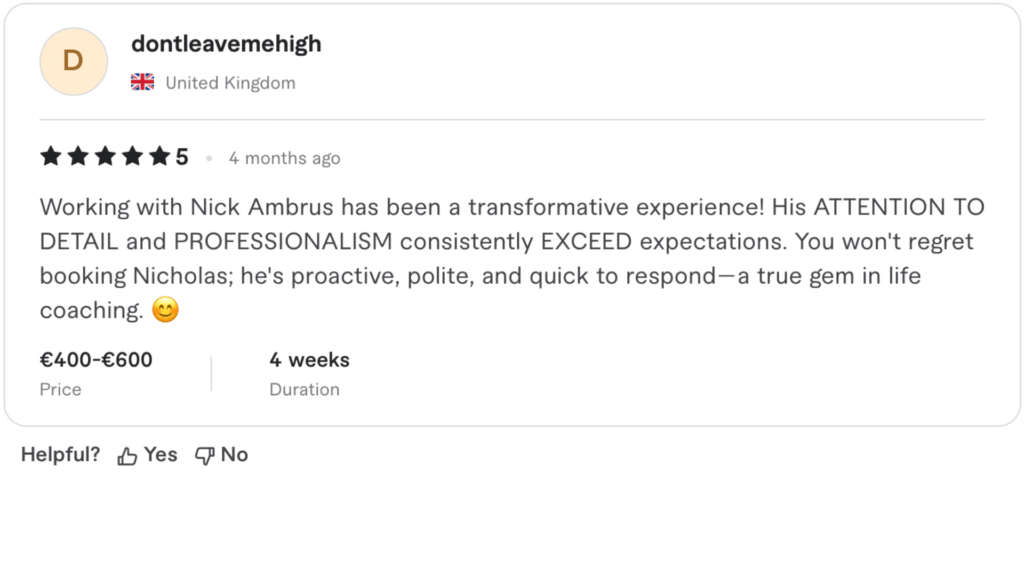 a successful client's testimonial after coaching transformation to quit porn nofap