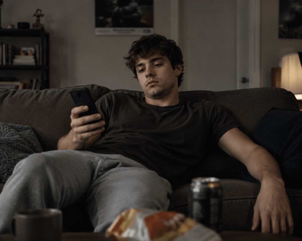 a bored man